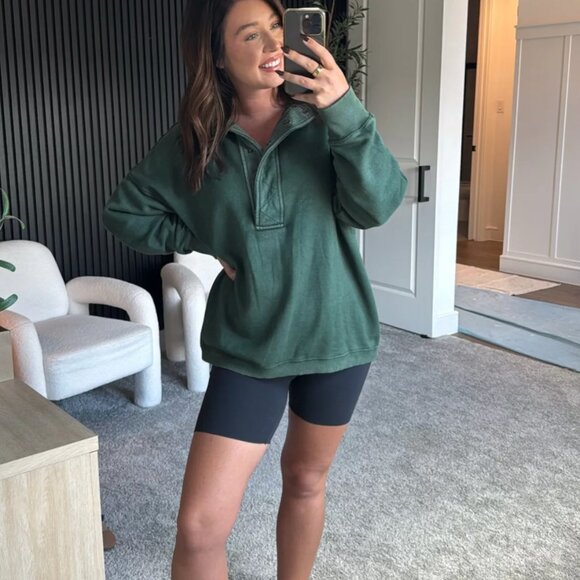 Aerie Getaway Quarter Snap Sweatshirt - Picture 3 of 5